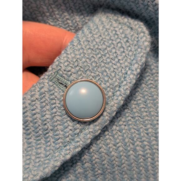 Talbots Black Label Robin's Egg Blue Mid-Century Style Wool Jacket Sz Approx L P - Picture 5 of 15